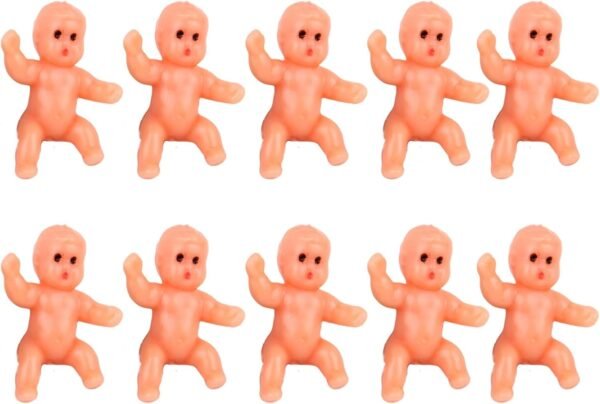 10 Pcs King Cake Babies, 1.2" Tiny Plastic Mini Babies, Suitable for Baby Shower Ice Cube Game Party Favor Decorations Nude