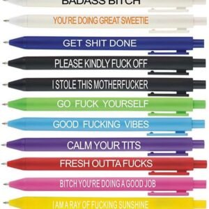 11Pcs Funny Adult Ballpoint Pen Set, Premium Days of The Week Swear Cuss Word Pens for Office Gifts, Novelty Pens for Corworkers