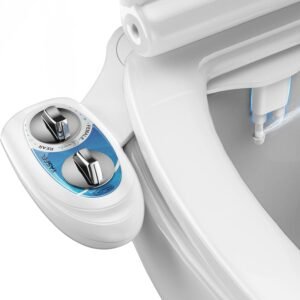 YASFEL Bidet Attachment for Toilet, Non-Electric Self-Cleaning Bidet Seat Attachment, Fresh Cold Bidet Attachment for Feminine/Posterior Wash, with Adjustable Pressure Control (Blue/White)