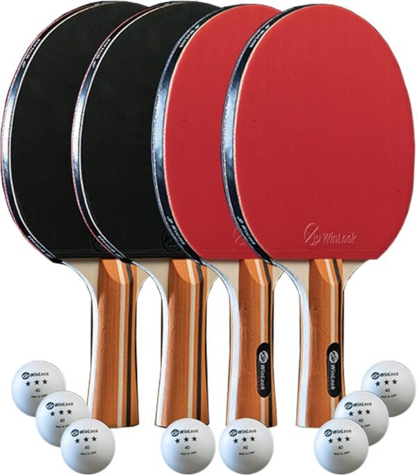 JP WinLook Ping Pong Paddles Sets - Portable Table Tennis Paddle Set with Ping Pong Paddles Professional Case & Ping Pong Balls. Premium Table Tennis Racket Player Set for Indoor & Outdoor Games