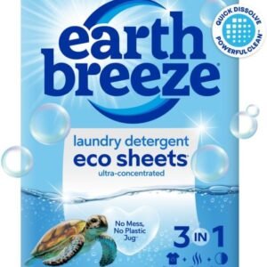 Earth Breeze Laundry Detergent Sheets Fresh Scent - 60 Loads No Plastic Jug Concentrated Laundry Detergent 30 Sheets