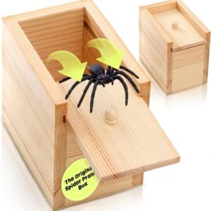 The Original Spider Prank Box- Funny Wooden Box Toy Spider Prank, Hilarious Christmas, April Fool, or Birthday Surprise Toy and Gag Gift Practical Joke Bromas Kit