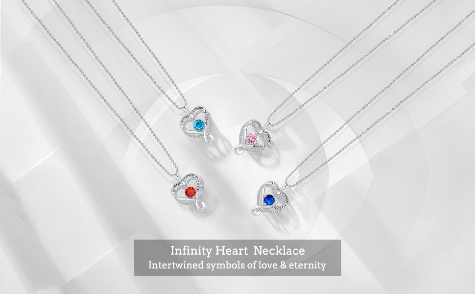 Infinity Love Heart Pendant Necklaces