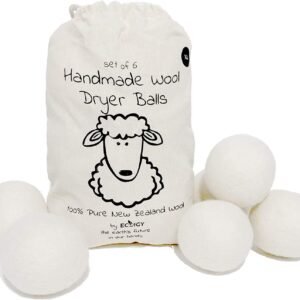 Wool Dryer Balls XL 6-Pack - 100% Pure New Zealand Wool, Ecoigy Natural Fabric Softener, Reduces Wrinkles & Drying Time, Ideal for Essential Oils, Dryer Sheets Alternative,Dryer Balls Laundry Reusable