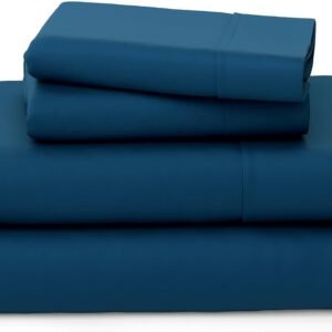 Cosy House Collection Luxury Bamboo Sheets - Blend of Rayon Derived from Bamboo - Cooling & Breathable, Silky Soft, 16-Inch Deep Pockets - 4-Piece Bedding Set - Queen, Royal Blue