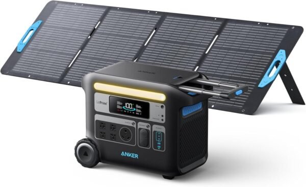 Anker SOLIX F2000 Portable Power Station, PowerHouse 767, 2048Wh GaNPrime Solar Generator with 200W Solar Panel, LiFePO4 Batteries, 4 AC Outlets Up to 2400W for Home, Power Outage, Outdoor Camping