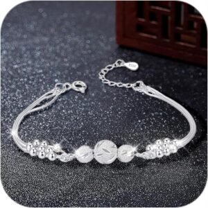 Sterling Silver Lucky Bracelet Multi-layer Bead Bracelet for Women Adjustable Bracelet Jewelry Gifts for Diverse Occasions