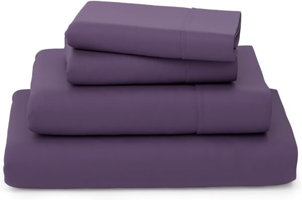 Cosy House Collection Luxury Bamboo Sheets - Blend of Rayon Derived from Bamboo - Cooling & Breathable, Silky Soft, 16-Inch Deep Pockets - 4-Piece Bedding Set - Queen, Purple