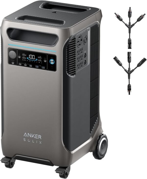 Anker SOLIX F3800 Portable Power Station, 3840Wh, LiFePO4 Batteries, Ultra-High 6000W AC Output with 120V/240V, Solar Generator for Home Backup, RVs, Emergencies, Power Outages, and Outdoor Camping