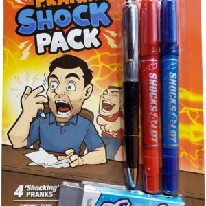 Laughing Smith Shocking Prank Kit 1 x Shock Pen, 2 x Shock Markers and 1x Shock Gum - Trick Your Friends and Family - Hilarious Electric Shock Game and Prank Stuff - Funny Shocker Gag Toys