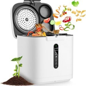 4L Electric Composter for Kitchen, Smart Compost Bin Outdoor/Indoor, Odorless/Auto-Cleaning/ 3 Modes/Intelligent LED Display, Turn Food Waste to Fertilizer for Garden, Food Waste Compost Machine