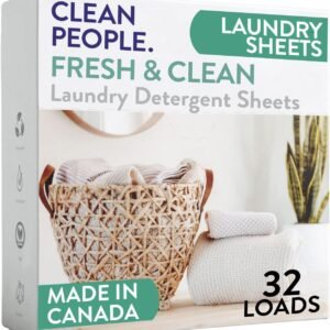 The Clean People Laundry Detergent Sheets - Hypoallergenic Laundry Soap - Ultra Concentrated, Recyclable Packaging, Stain Fighting - Fresh Scent, 32 Pack