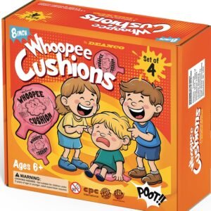 DEANCO Whoopie Cushion 4 Pack - Two 7 inch Self-Inflating & Two 8 inch Classic Blow-Up Whoopee Cusions Premium Rubber for Louder Whoopie Fart Sound, Gag Gifts for Kids and Adults