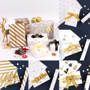 5 Pcs Set Retro Wrapping Kraft Paper to Wrap Gift Baskets 19.69x24.02 for Christmas Valentine's Day Birthday Graduation Celebration Gift Boxes