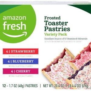 Amazon Fresh - Toaster Pastries Variety Pack (Strawberry, Blueberry, Cherry), 12ct