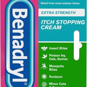 Benadryl Extra Strength Anti-Itch Topical Cream with 2% Diphenhydramine HCI for Itch Relief of Outdoor Itches Associated with Poison Ivy, Insect Bites & More, 1 fl oz