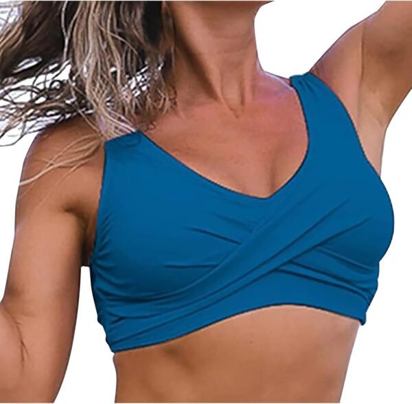 Bikini Top for Women Ladies Push Up Bra Underwear Sports Bra Bralette Criss Cross V Neck Bras Padded Swimsuit Top