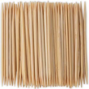 Blue Sky Toothpicks In Dispenser - 300 Premium Wooden Food Picks | Disposable & Eco-Friendly Design for Easy Party Snacking and Elegant Home Dining