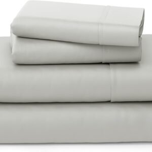 Cosy House Collection Luxury Bamboo Sheets - Blend of Rayon Derived from Bamboo - Cooling & Breathable, Silky Soft, 16-Inch Deep Pockets - 4-Piece Bedding Set - Queen, Silver