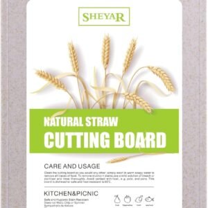 Cutting Board for Kitchen, Wheat Straw Fiber Cutting Board, Dish Washer Safe, w/Juice Grooves for Meat, Veggies, Easy Grip Handle, Non-slip Surface Eco-friendly Serveware Accessories(10‘x6.3’)