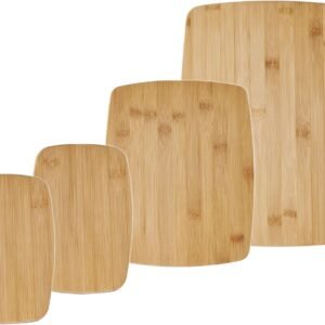 Farberware 4-Piece Reversible Bamboo Cutting And Charcuterie Board Set, Assorted Size