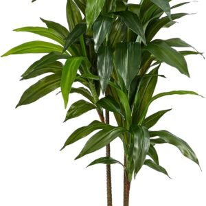 Nearly Natural Real Touch Leaves Artificial Dracaena Plant, 4ft, Green