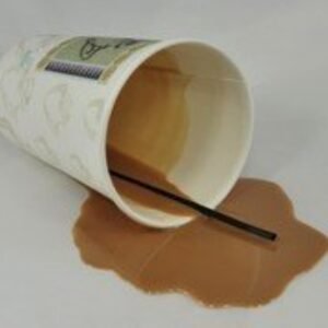 New! Real Looking Faux Spilled Cup of Coffee to Go