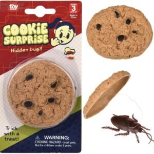 Nikki's Knick Knacks Prank Cookie Cockroach Surprise - April Fools Day Prank Kit Gag Joke - Realistic Insect Prank, Small, Brown