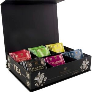 Wissotzky Artisinal Tea Chest Box, Assorted Flavors of Black & Herbal Tea Bags (42 Tea Bags) 6 Flavors | Tea Sampler Variety Pack | Tea Gift Set | Individually Wrapped | Corporate & Holiday Gifts | Certified Koesher